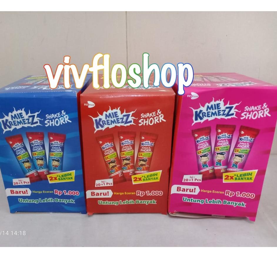 

Mau Hemat Mie Kremezz Shake & Shorr (Mie Kremes / Anak Mas) Mix Kemasan Box (20 x 16 gram)