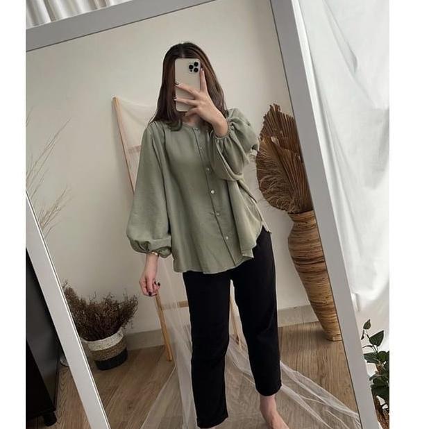 BEST SELLER Atasan Cavella Blouse - Atasan Blouse Crinkle - Atasan Wanita - Kemeja Blouse - Kemeja P