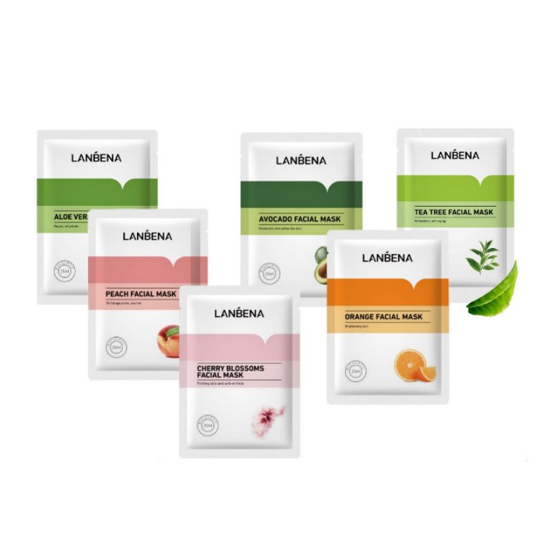 LANBENA Face Sheet Mask Perawatan kulit ALOEVERA FACIAL MASK repair rehydrate facial mask A6