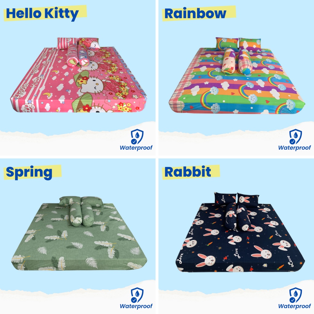 Sprei Waterproof Anti Air Ompol Ukuran 200x200 200x180 200x160 200x145 200x120 200x100 200x90 Nyaman Lembut