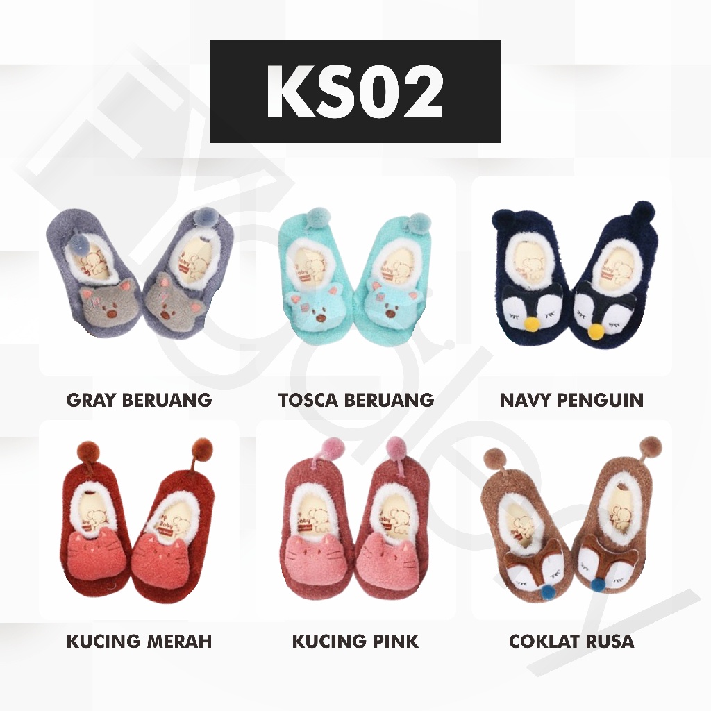 FYGALERY KS02 Sepatu Bayi Bulu Karakter Sepatu Anak Motif Lucu Prewalker Baby Shock Animal