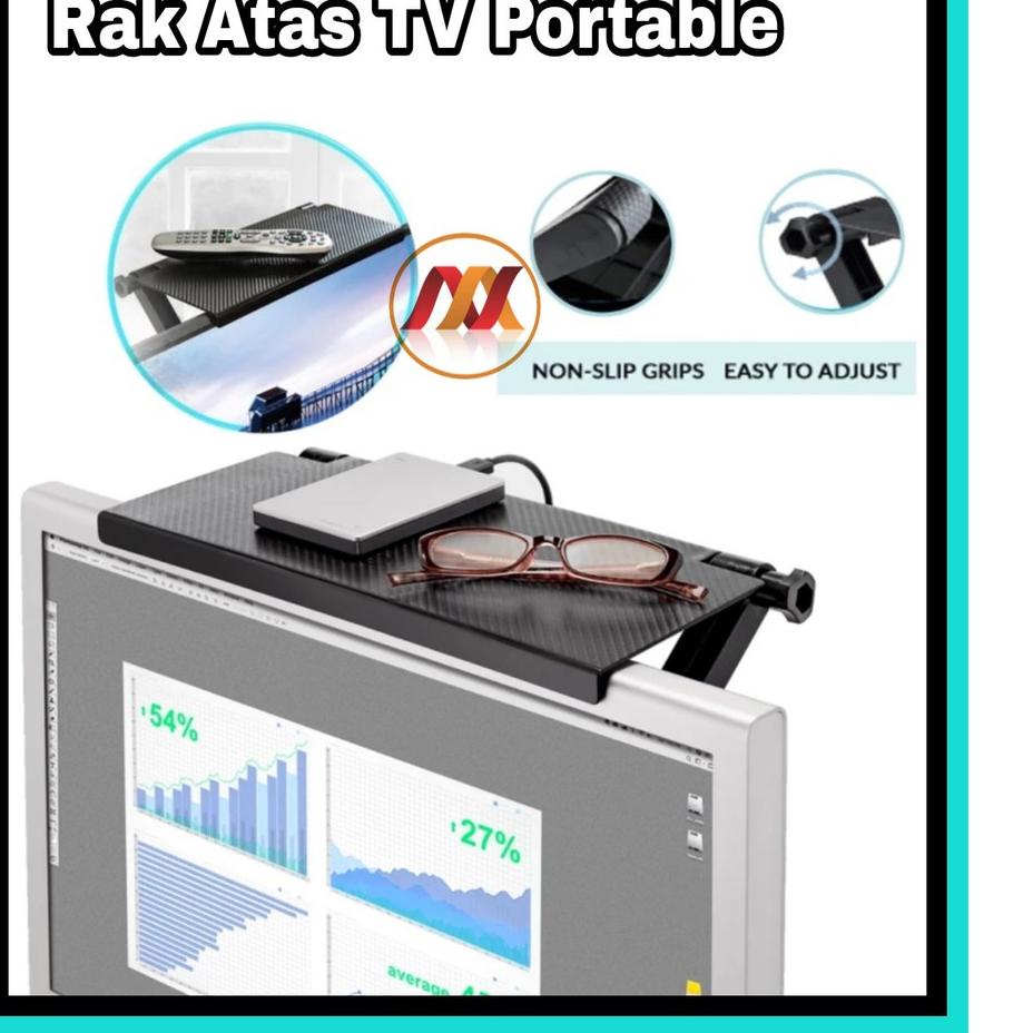 ✶ NS [ BS ] screen top shelf rack - rak tv atas - tv rack shelves rak tv pajangan - rak pajangan tv 