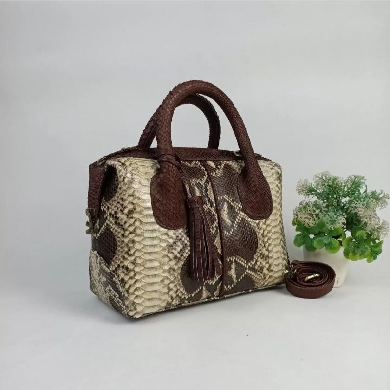 TAS NATALIE KULIT ULAR PITON ASLI