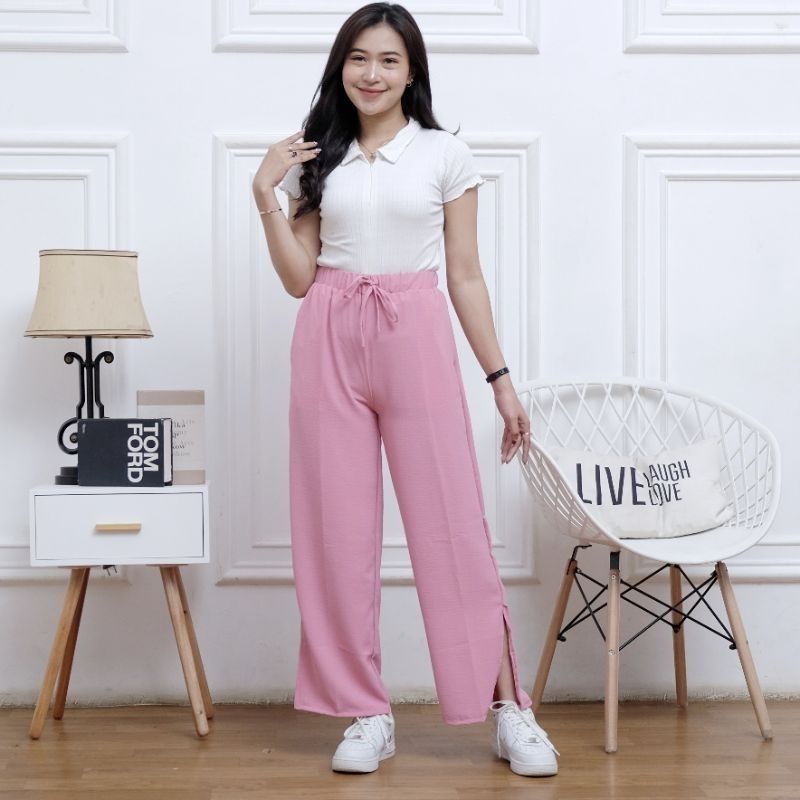 Izzie Loose Pants Celana Kulot Wanita Celana Kerja High Waist