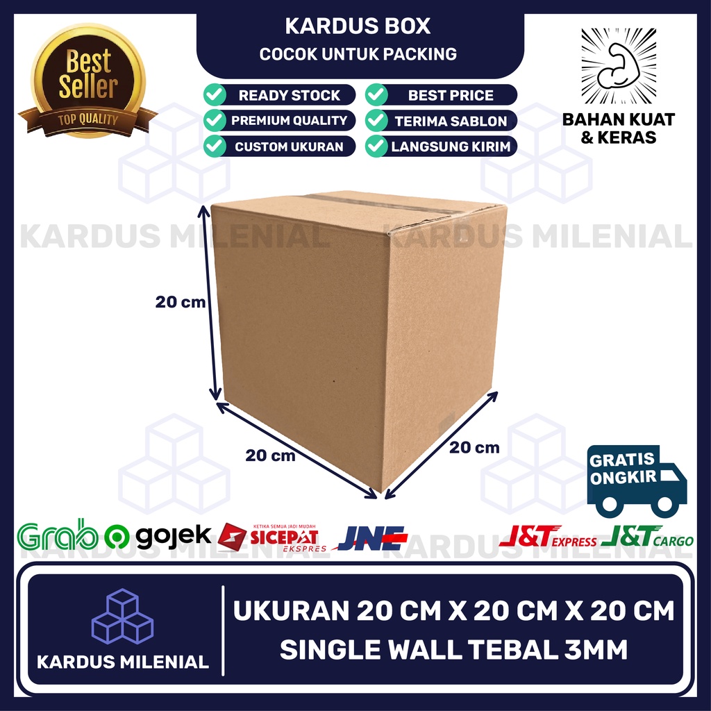 

Kardus box karton packing 20x20x20