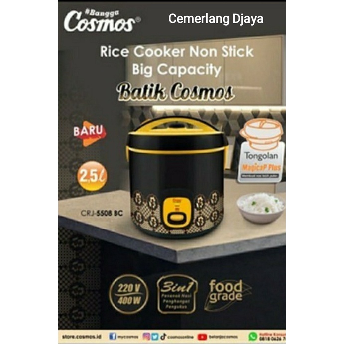 Cosmos Magic Com Rice Cooker 2.5 L CRJ-5508BC CRJ 5508BC CRJ5508 BC ORIGINAL