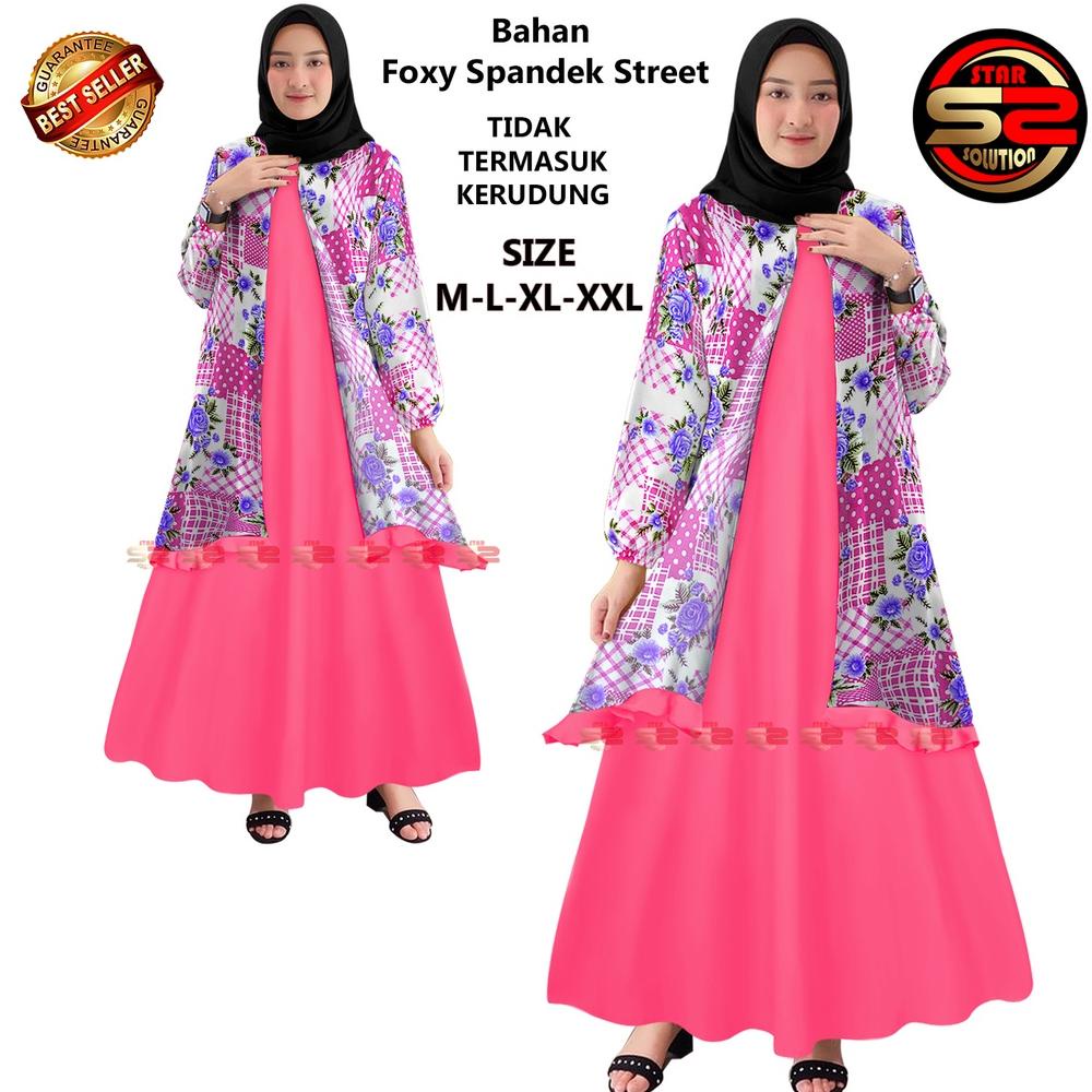 Terbaru Gamis Rompi Wanita Dewasa S2 00031, Baju Muslim Wanita Dewasa Baju Kondangan Undangan Ngaji 