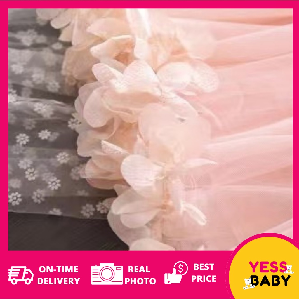 YESSBABY 0-6tahun SHERLYROSE Dress anak perempuan/Gaun bayi/Rok anak/Dress pesta lucu untuk anak/bayi cewek bordir renda gaun pesta anak perempuan import