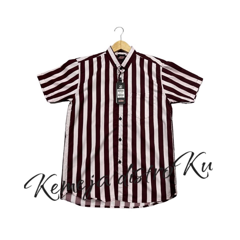 Kemeja Salur Pria Lengan Pendek Baju Kemeja Stripe Terbaru Dan Terlaris di Kalangan Remaja dan Dewasa