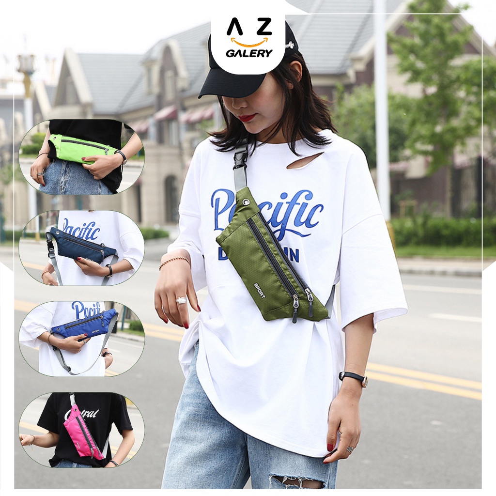 Tas Pinggang Hip Bag Sport Bumbag Fanny Pack Tas Sport Korea Multifungsi Waistbag Murah Azgalery T16