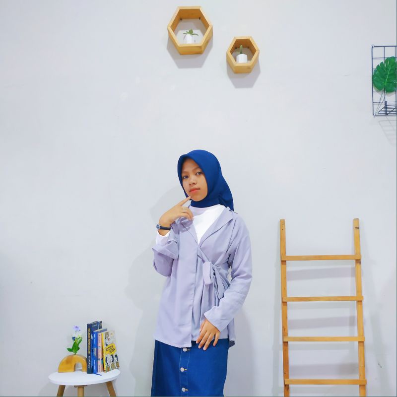 Puspita Hijab - Farah Blazer Tali / Blazer Wanita / Jas Wanita / Outer / Blazer longsleeve / Blazer 