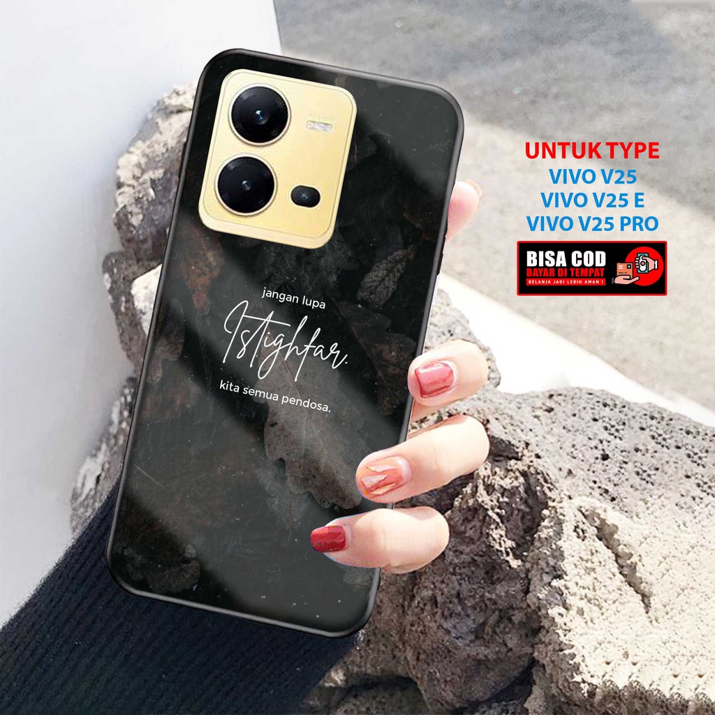 Case Vivo V25 V25E V25 Pro - Softcase Glass Kaca [ QUOTES RLG ] VIVO V25 VIVO V25E Terbaru - Case Hp