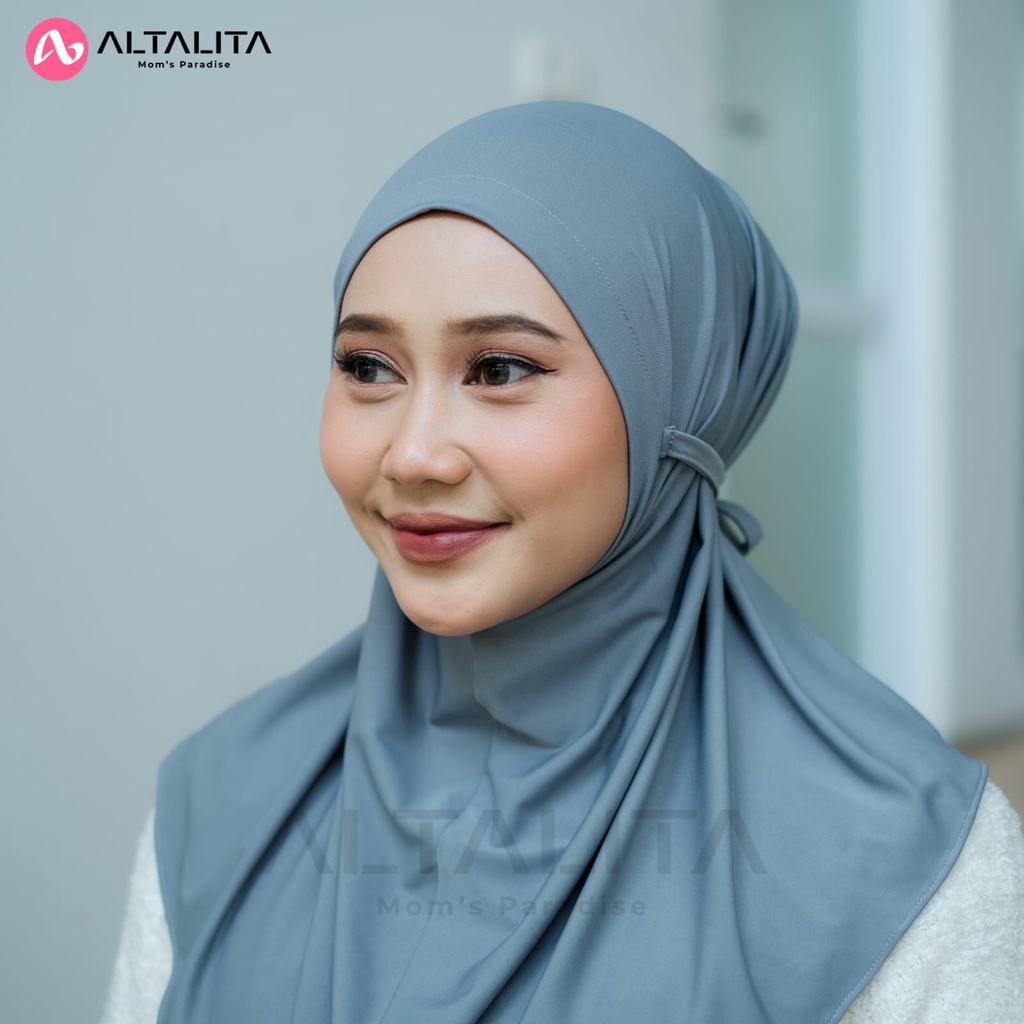 Altalita - Jilbab Bergo Nyta Hijab Sport Instan Tali Non Pet / Non Pad Bahan Jersey Premium Cocok Untuk Olahraga Volly Futsal Senam dan Sehari-Hari