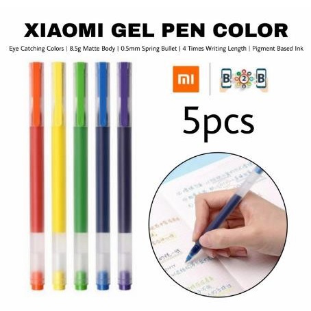 

Dpen Xiaomi Mijia Gel Pen Drawing Ballpoint Isi 5 Color Pulpen 0.5Mm