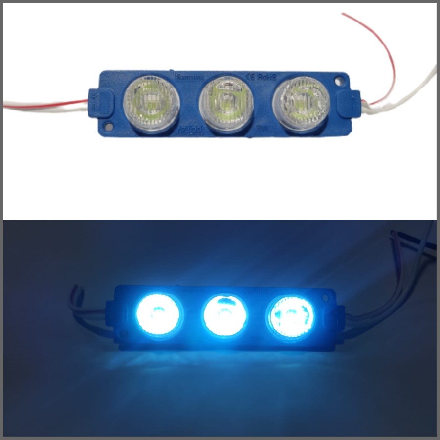 LAMPU LED MODUL STRIP 3MATA 12V MODUL MATA TIMBUL WATERPROOF