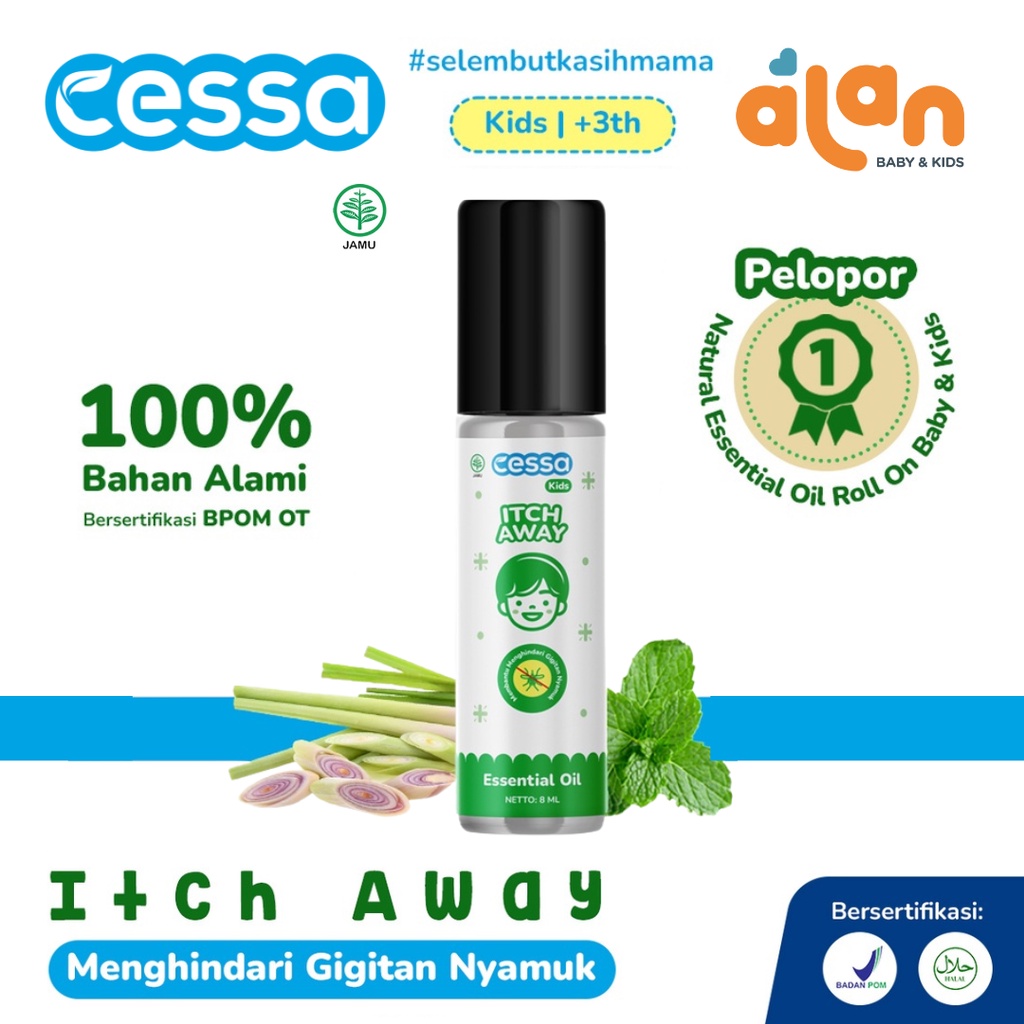 Cessa Kids Itch Away 8ml - Natural Essential Menyegarkan Tubuh 3 + Tahun