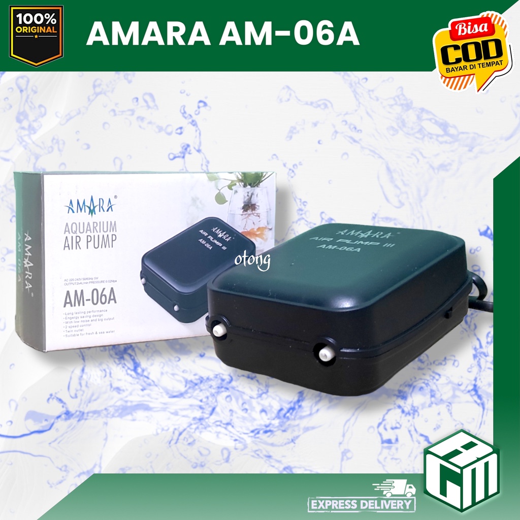 PAKET AMARA AM06A AM 06 A AERATOR 2 LUBANG MESIN GELEMBUNG UDARA AQUARIUM