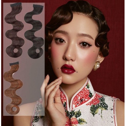 【COD】Wig / Rambut Palsu Kostum Wanita Wig Studio Potongan Rambut Republik Cina Retro Shanghai Cheongsam Kinerja Elegan