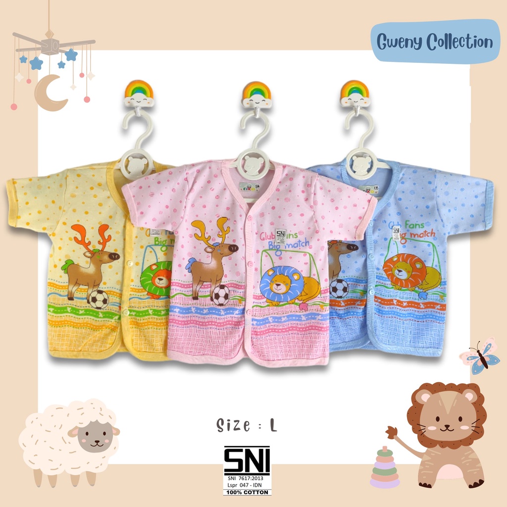 BAJU LENGAN PENDEK BAYI KANCING DEPAN BAJU ATASAN ANAK UNISEX (DKTW)