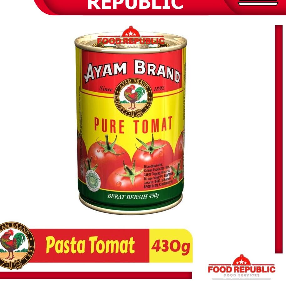 

Paling Laku AYAM BRAND TOMATO PUREE 430 GR PASTA TOMAT KALENG HALAL NO MSG TANPA PENGAWET