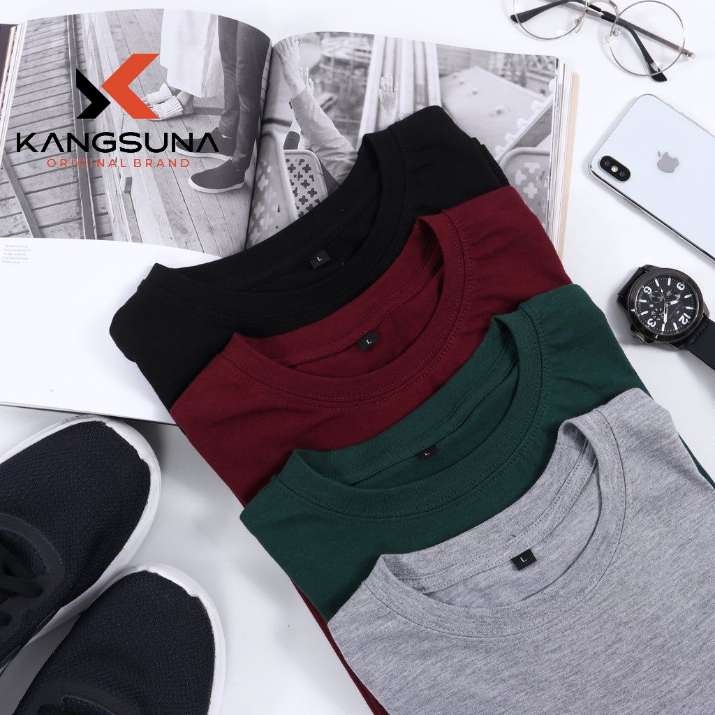 [PAKET USAHA] Kaos Polos Premium Cotton Combed 30s 100% Cotton Murni 1 Lusin Jumbo Oversize Kangsuna