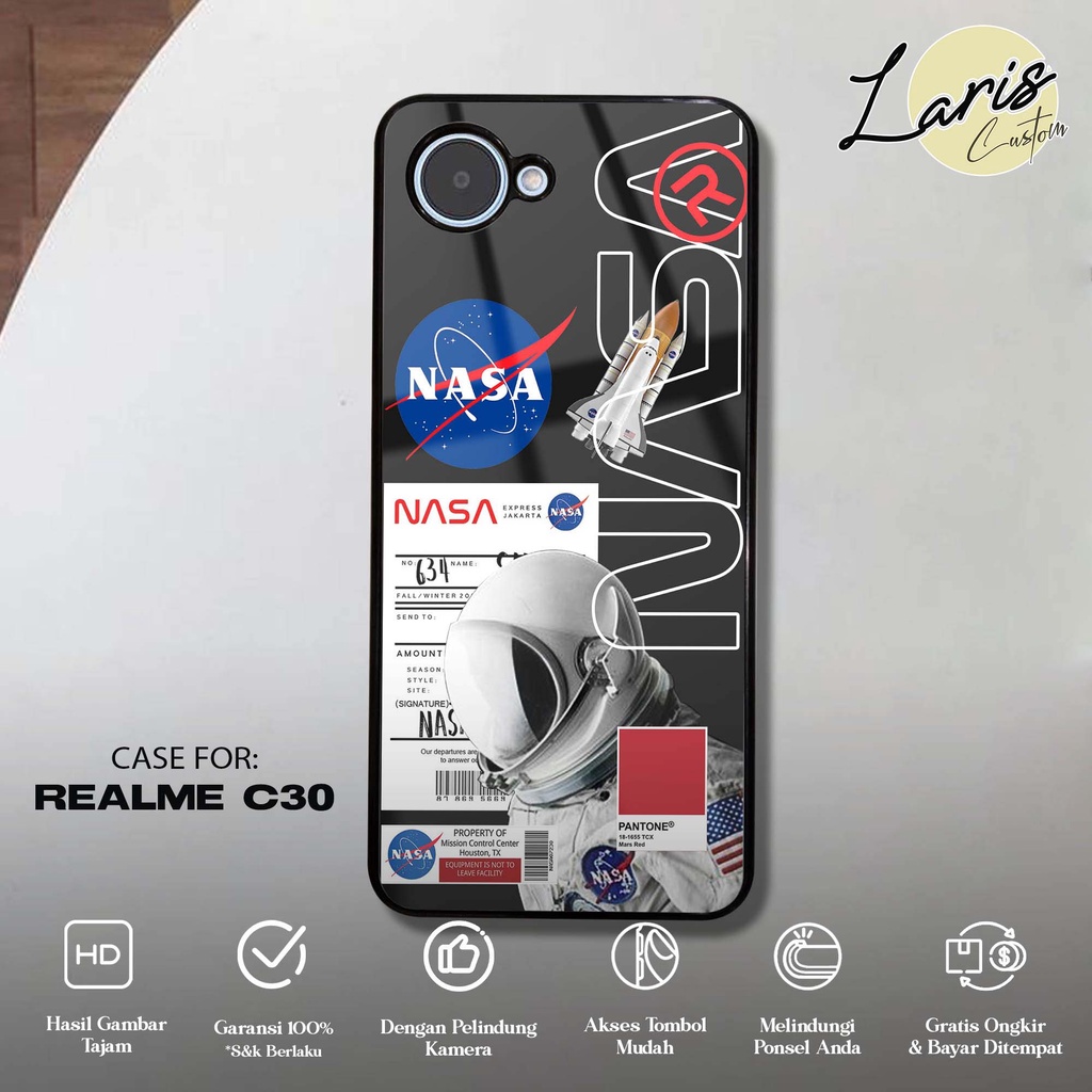 Case Realme C30 C1 C2 C3 C25 C25S C12 Hp Realme C30 C1 C2 C3 C25 C25S C12 Laris Custom [ Nasa Moon ]