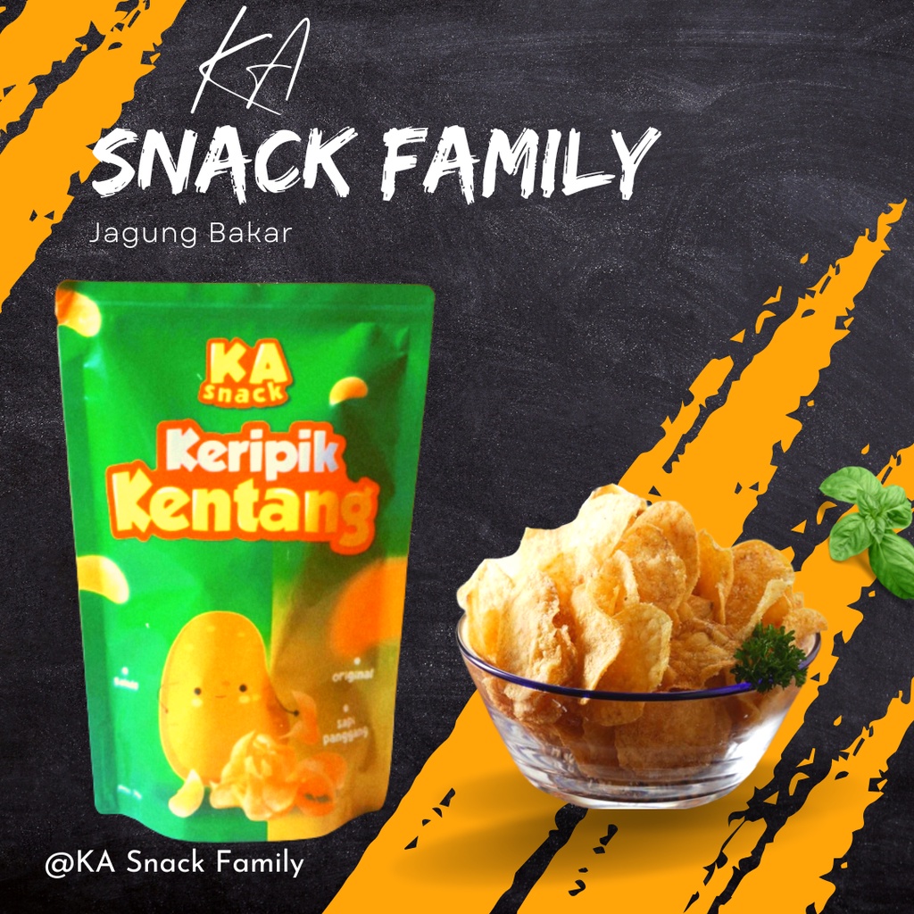 

Cemilan Snack Keripik Kentang Makanan Ringan Kripik Bumbu Jagung Bakar, Balado, Keju, Sapi Panggang