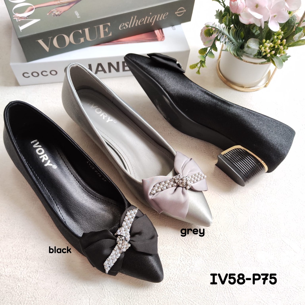 IVORY Sepatu Wanita Heels Satin 3cm IV58-P75