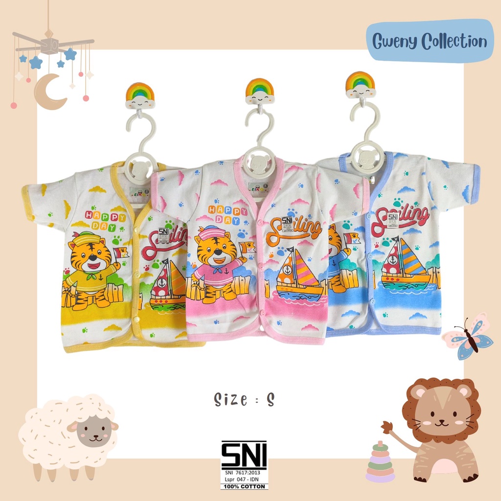 BAJU ATASAN BAYI UNISEX COTTON BAJU LENGAN PENDEK ANAK UNISEX KATUN (DKTP)