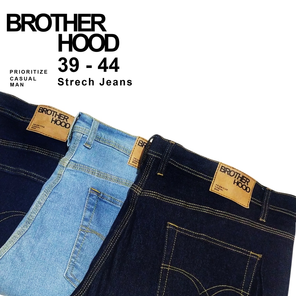 BROTHERHOOD DENIM - Celana Jeans Pria Stret Slimfit Jeans Jumbo Pria Jeans Skinny Jumbo Celana Panjang Pria Big Size Ukuran 39 sampai 44