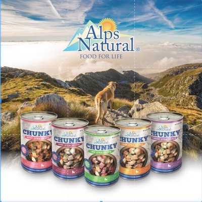 ( 6 KALENG ) Alps Natural Chunky Rasa Turkey Makanan Kaleng Anjing 415 gram