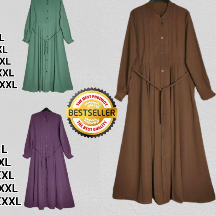 ♥ Fayha Dress Big Size - Ukuran L XL XXL XXXL 5L - Baju Gamis Jumbo - Bahan Adem ☛