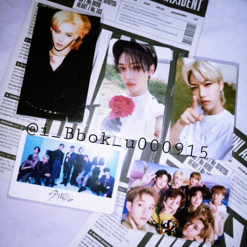 Stray Kids Photocard Felix Noeasy rambut biru double side Noeasy Felix go ver maxi scars album Photo