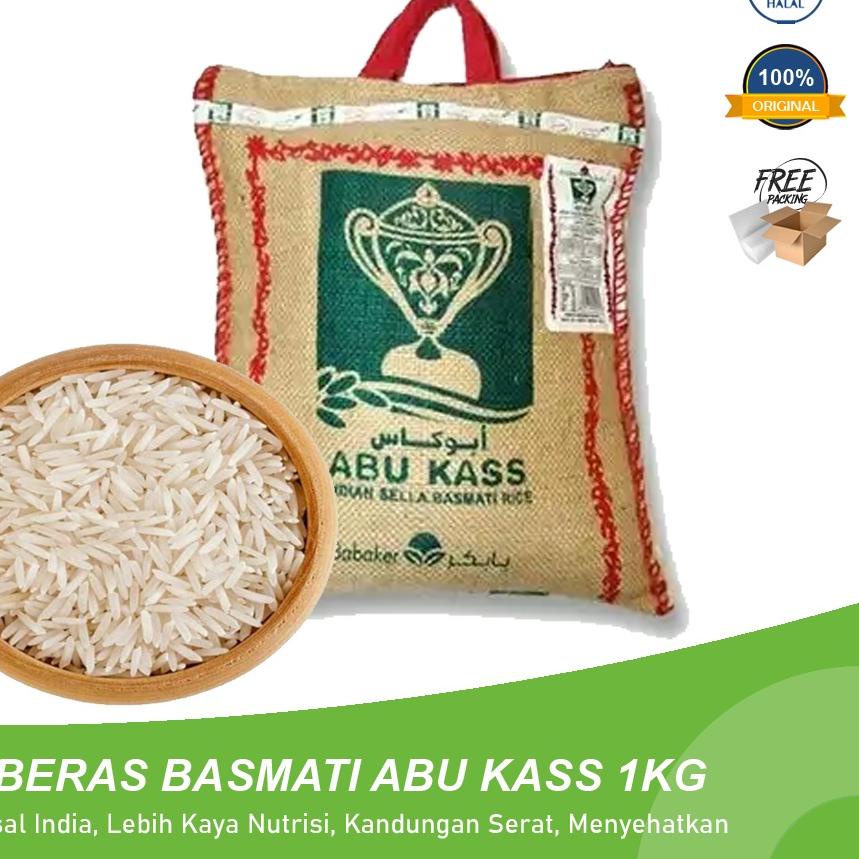 

➹ Beras Basmati Abu Kass Premium 1kg Khas Timur Tengah Dari India Untuk Kebuli Kabsa Mandi Biryani ♛