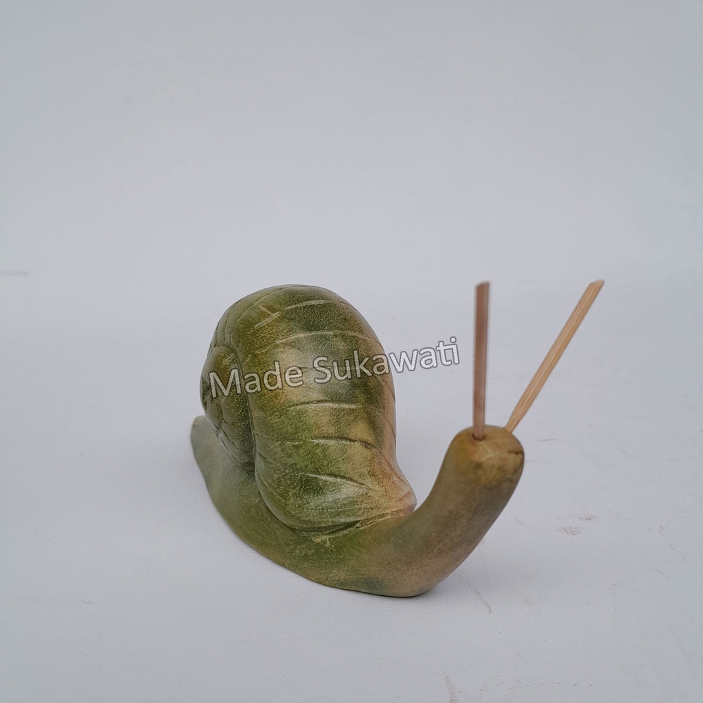 Patung kayu Siput mini 12cm ukiran handmade bali