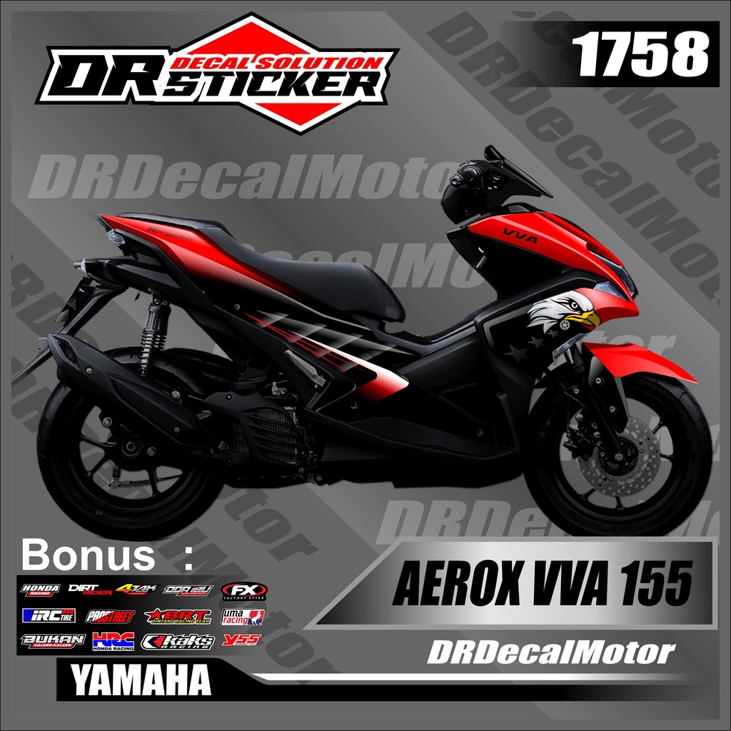 Decal Costum Aerox 155 Vva Desain Suka-suka Lis variasi sepeda motor aerox vva costum design motif e