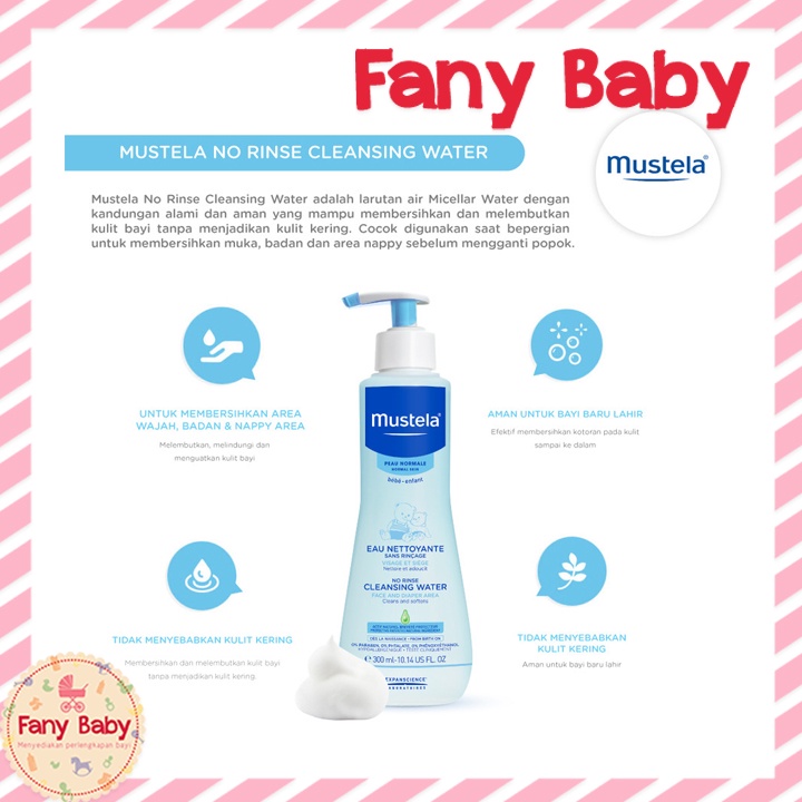 MUSTELA BEBE NO RINSE CLEANSING WATER 300ML