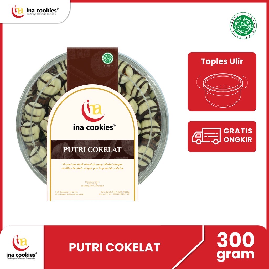 

Ina Cookies Kue Kering Premium Putri Cokelat