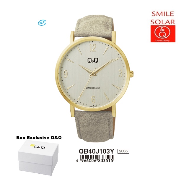 Tangan Pria Classic Casual Kulit Leather Analog Original Q&amp;Q QnQ QQ QB40 QB40J Series