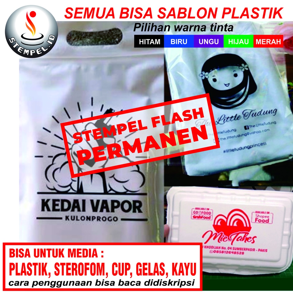 

Stempel Custom / Stempel Plastik / Sterofoam / Mika + Free Tinta Permanent Waterproff