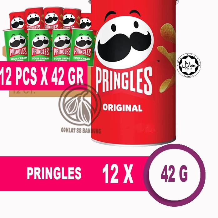 

✺ PRINGLES 42gr Mini 1 Karton Isi 12 pcs X 42 gr, Keripik Kentanh Potato Crisps Chips 42 gram ➺