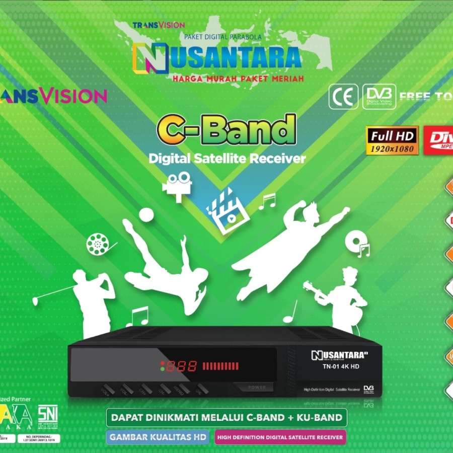 RECEIVER PARABOLA TANAKA NUSANTARA HD TN-01 4K HD KU BAND C BAND