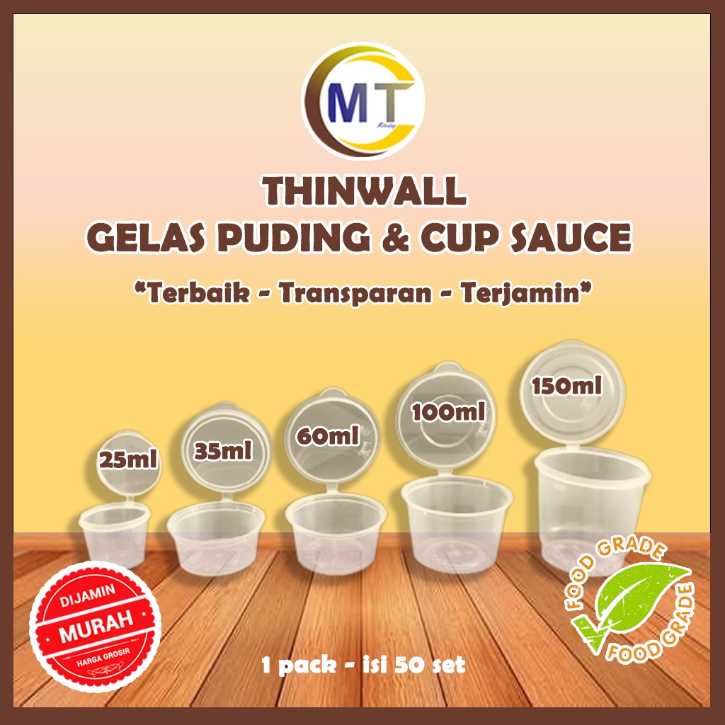 Thinwall Cup Saus Sambal Cup Pudding Cup Mayonaise 25 ml  35 ml  60 ml  100 ml  150 ml  Tempat Saus 
