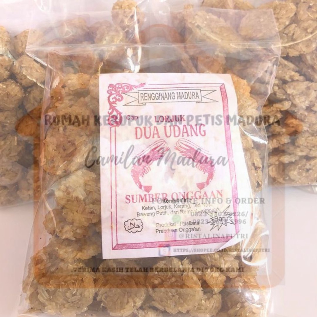 

Rengginang Lorjuk 2 Udang/ Rengginang Prima Lorjuk (500 gram)/ Cap Random