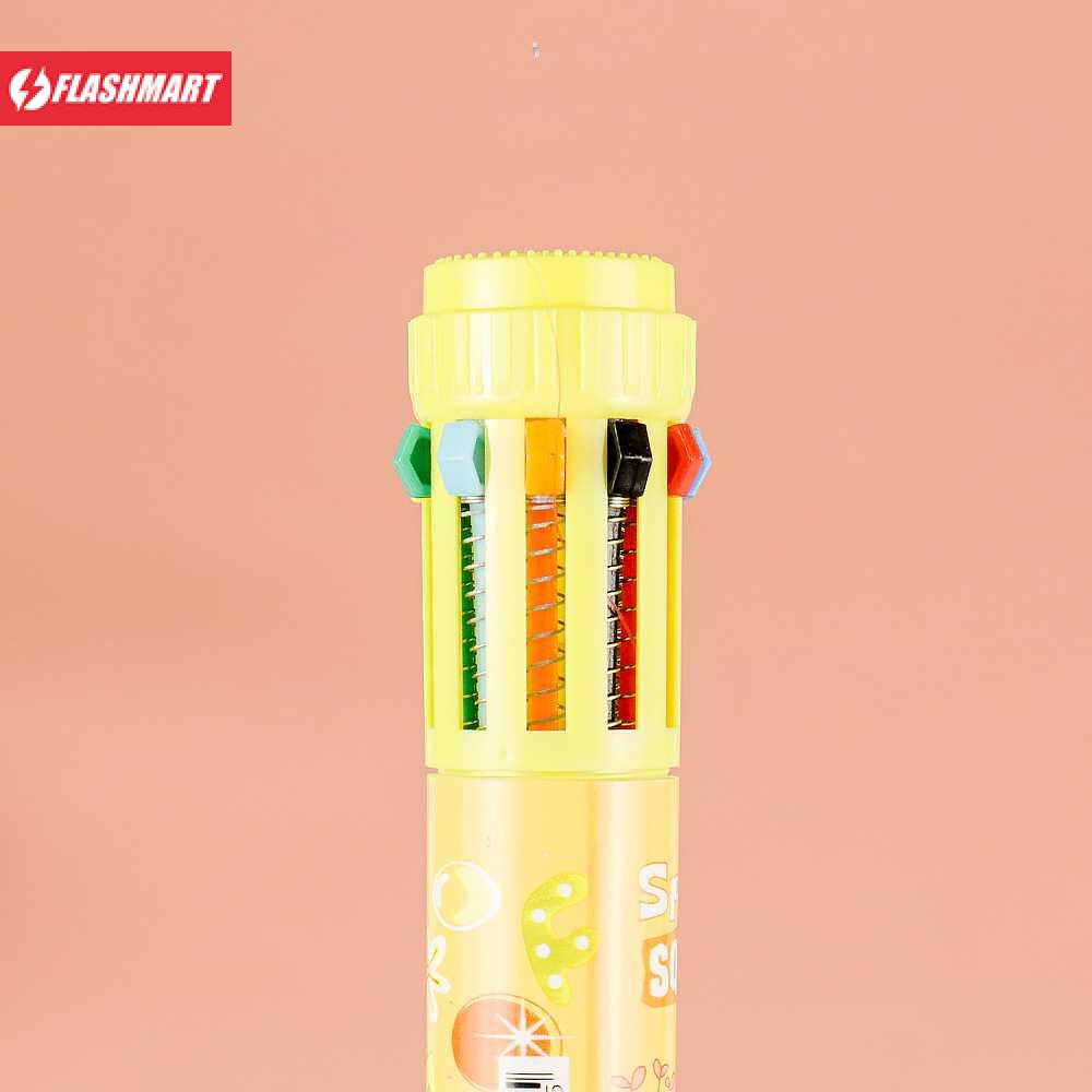 Flashmart Pena Ballpoint Multi Warna 10 Color Pen 1 PCS - SM-10