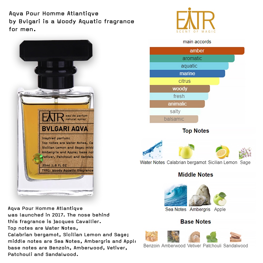 Parfum Eitr Fragrance Bulgari A Inspired perfume Scent Of Magic 35 ML Tahan Lama 24 Jam Parfum Wanit