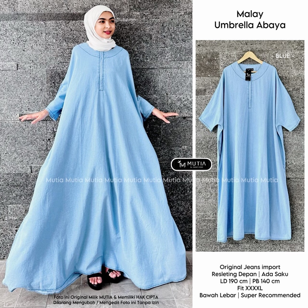 ABAYA JEANS LD190CM / MALAY UMBRELLA ABAYA DRESS BY MUTIA