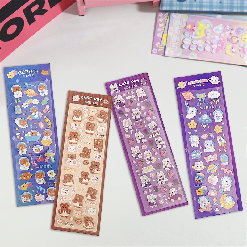 

Sticker Lucu Motif Kelinci Beruang Glitter untuk Jurnaling Scrapbook
