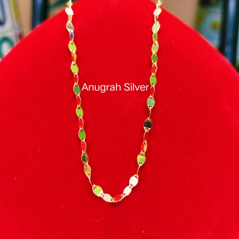 Kalung wanita Toscano/biji timun remaja &amp; dewasa warna rose gold perak asli 925/Silver lapisan emas kuning murni!!!