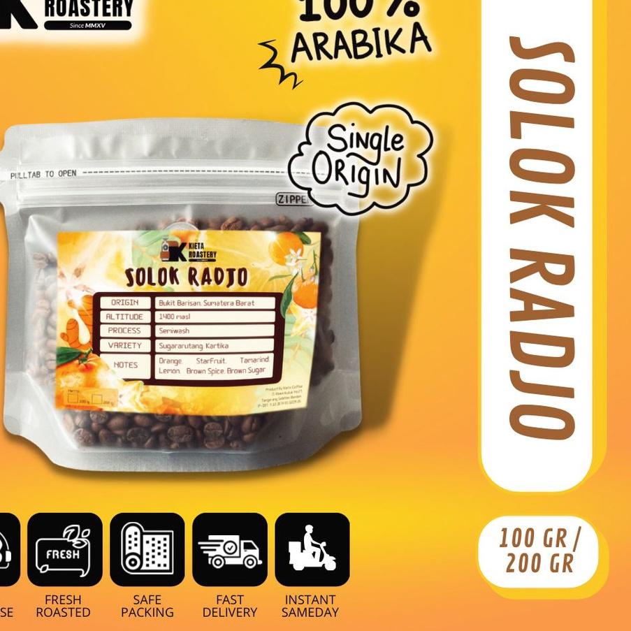 

♛ Biji Kopi Arabika Solok Radjo Premium 250gr kieta coffee ♥